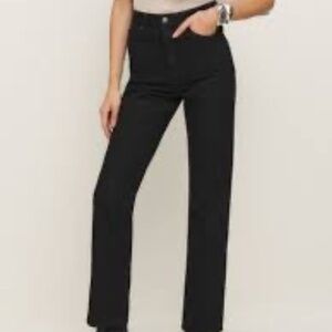 Reformation black denim jeans size 25 wash seatle